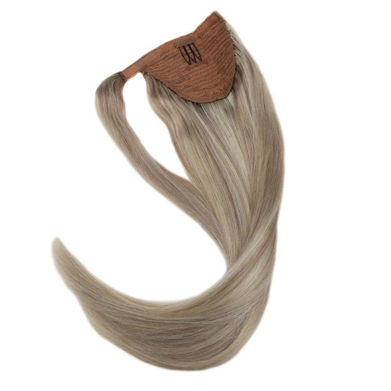 Kbeth 613 Ponytail Human Hair Extension for White Women 2021 Fashion Good Quality Long Lasting Customize 24 Inch Long Brown Color Extensions in Stock