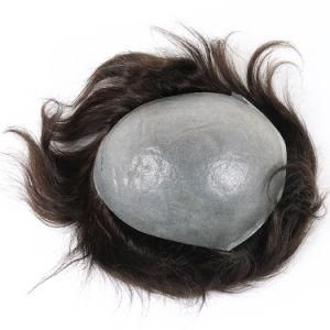Super Thin Skin Wholesale Human Hair Men Toupee Premium Quality Men Hair Replacement Hair Piece