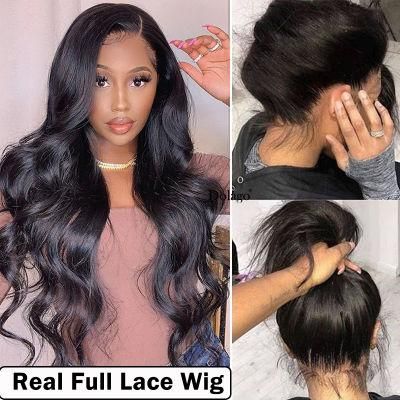 Body Wave Glueless Full Lace Human Hair Wigs 150 Density Transparent Brazilian Lace Wig with Baby Hair 24 Inches