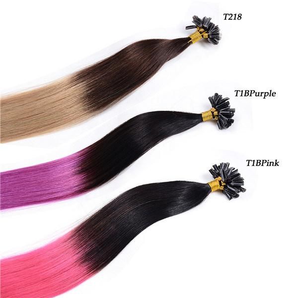 24" Inch Keratin U Tip Brazilian Hair 0.5 Gram Each Strand Nail Tip Fusion Human Hair Extension Pre Bonded Straight Virgin Hair