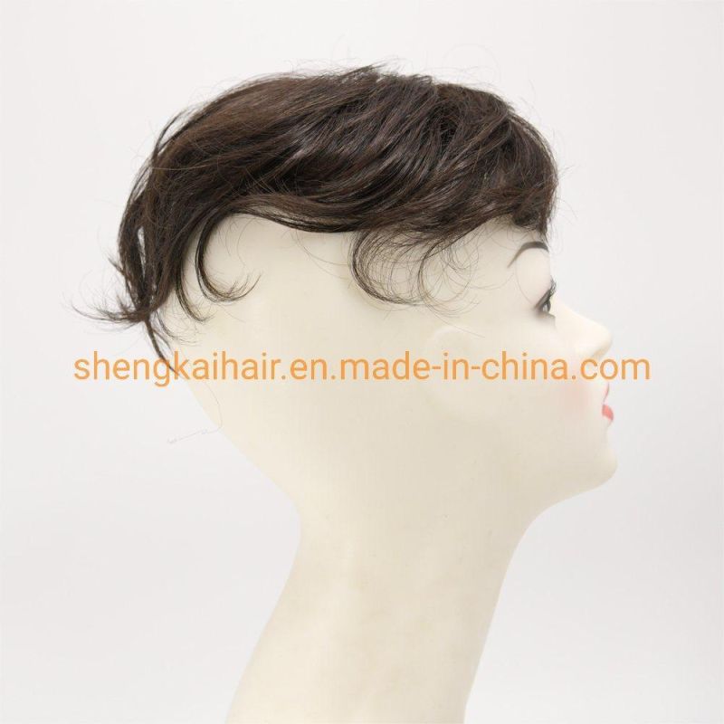 Wholesale Premium Handtied Human Hair Synthetic Mix Hair Toppers Pieces