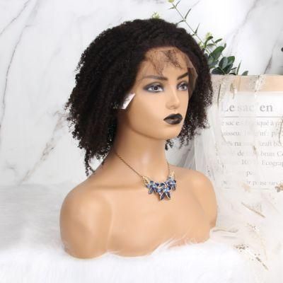 Short Bob Kinky Curly Wigs Brazilian Natural Human Hair Wigs for Black Women Middle Part Lace Closure Wig Ombre Curly Wig