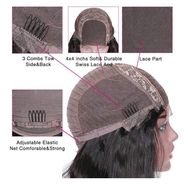 100% Peruvian Human Hair Lace Front Short Bob Wigs