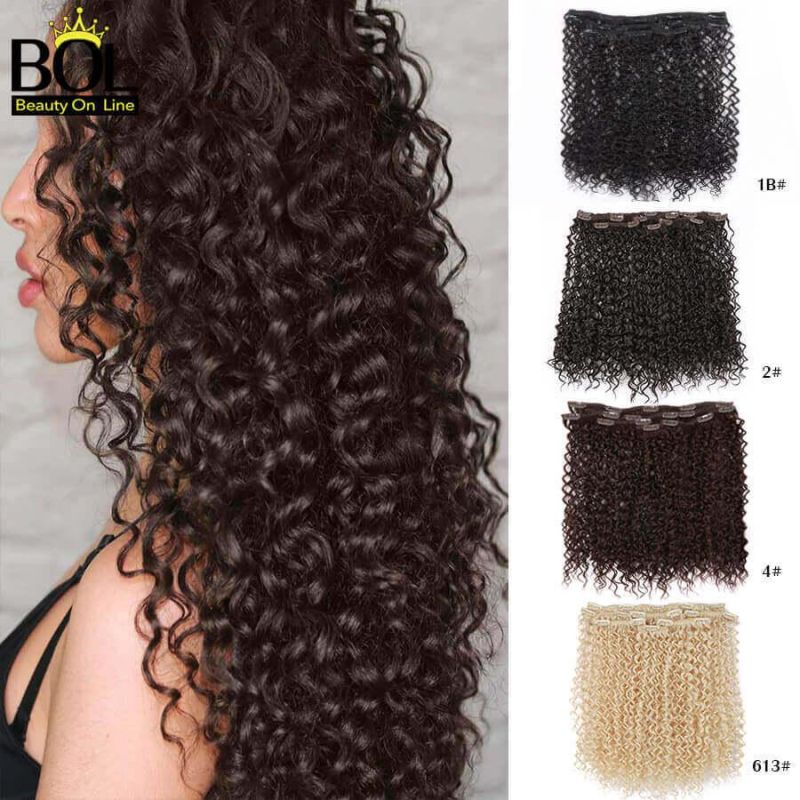 Synthetic Jerry Curly Clip in Hair Extension