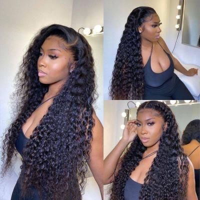 13X4 Lace Front Wigs Deep Wave Curly Pre Plucked Virgin Human Hair Wigs Sale