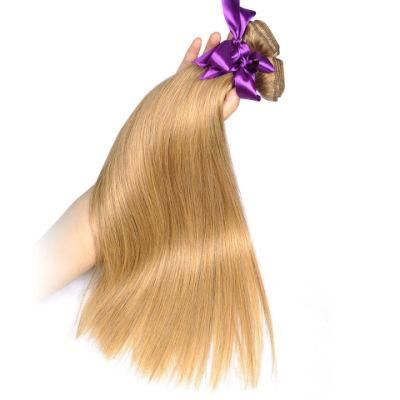 Brazilian Hair Blonde Hair Color 27# 100% Human Hair Weave Non Remy Free Shipping 18&quot;