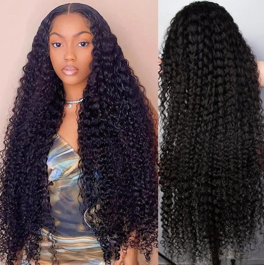 13X4 Human Hair Curly Lace Frontal Wig Deep Wave Wigs