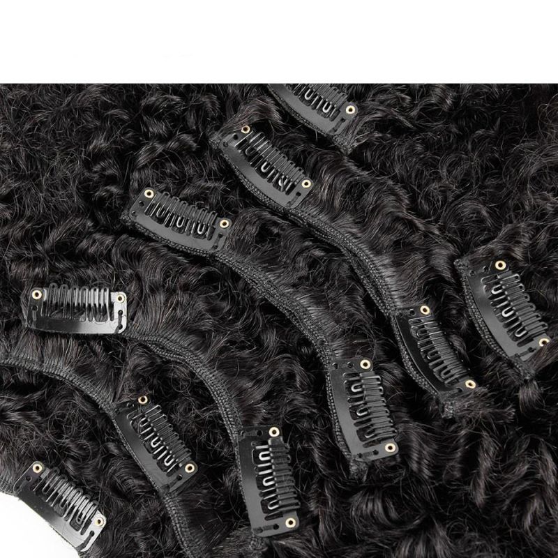 Alinybeauty Brazilian Afro Kinky Curly Clip in Hair Extensions 7 Pieces/Set