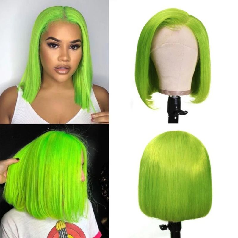 Colorful Short Bob Lace Front Wigs High 180 Density