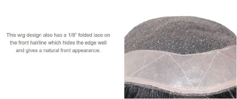 Extremely Soft and Comfortable Lace Base - Natural Feeling Men′s Luxury Hair Piece