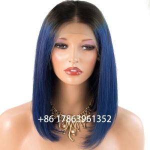 Full Lace Wigs Ombre Color T1b/Blue Bob Wig Straight Hair 12-20inch