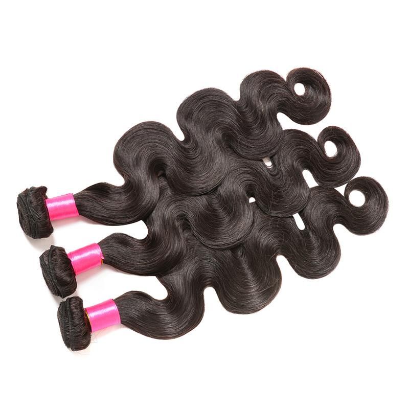 Wholesale Cheap Top Quality 100% Brazilian Virgin Remy Human Hair Extension Body Wave Natural Hair Weft Extension Weaves Black (BHF-LBB1240)
