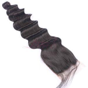 Loose Curl 4&quot;X4&quot; Virgin Brazilian Human Hair Lace Closure