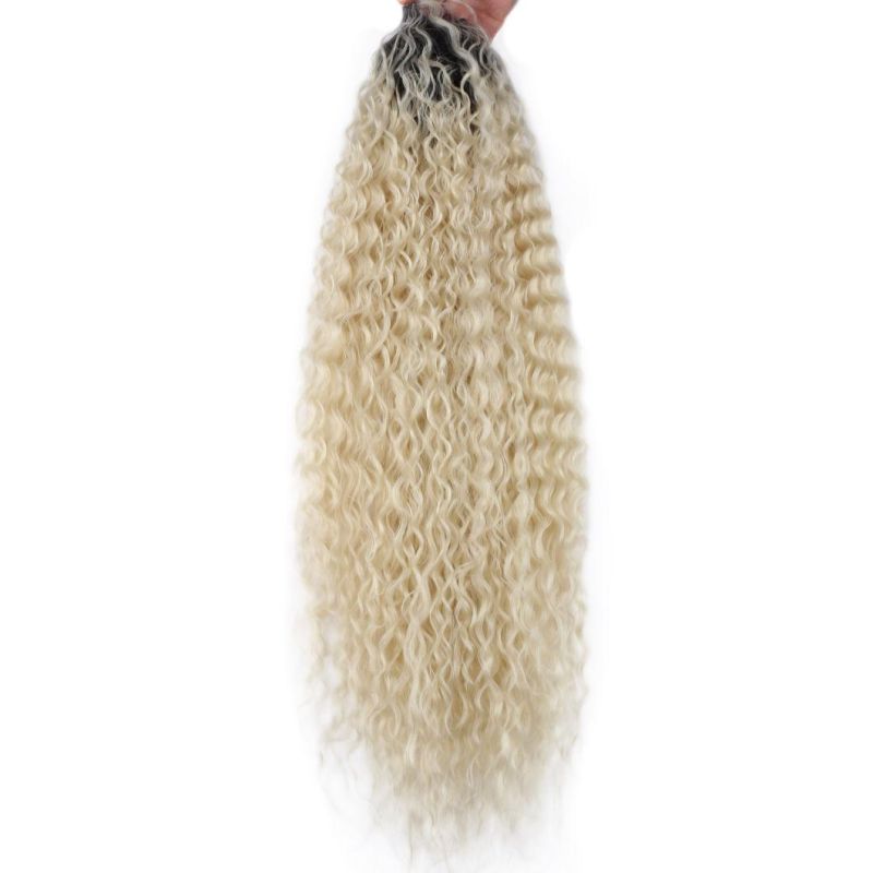 30" 613 Blond Color Synthetic Claw Clip Woman Extension High Wave Ponytail