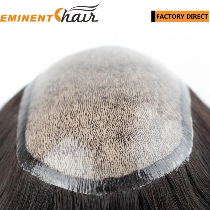 Custom Silica Injection Skin Base Strong Toupee Hair Replacement for Men