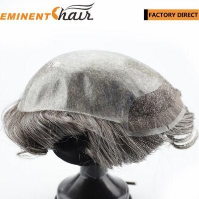 Lace Front Natural Hairline Human Hair Men&prime;s Hair Topper