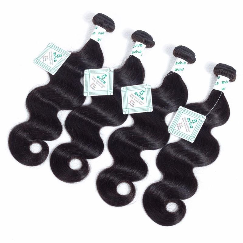 8A Body Wave Peruvian Virgin Hair Weave Bundles Human Hair Extension Natural Black