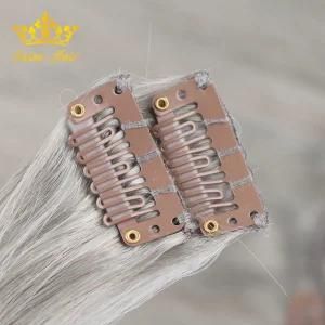 Brazilian Hair Clip Hair Extension 100% Human Hair of Silver