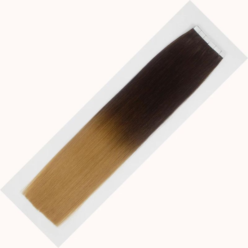 Tape in Extensions Brazilian Straight Human Hair Bundles 4/27 Color Remy Human Hair Extensions