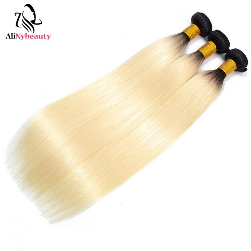 Alinybeauty Wholesale Ombre T1b/613 Hair Bundles with Frontal