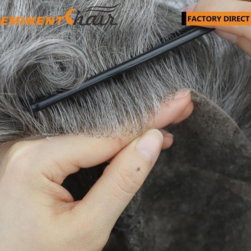 Custom Made Grey Hair Men′ S Lace Toupee