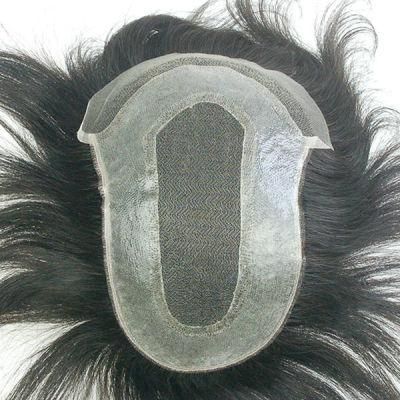 Fine Welded Mono with PU Custom Made Men&prime;s Hairpiece