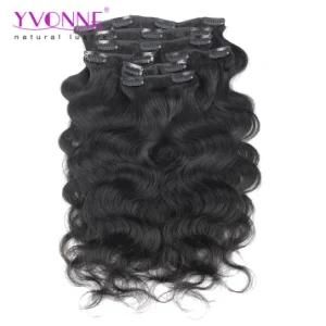 Yvonne Body Wave Brazilian Virgin Hair Clip in Human Hair Extensions 7 Pieces/Set Natural Color 120g/Set