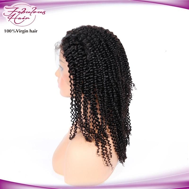 Natural Short Virgin Afro Kinky Curly HD Transparent Lace Wig