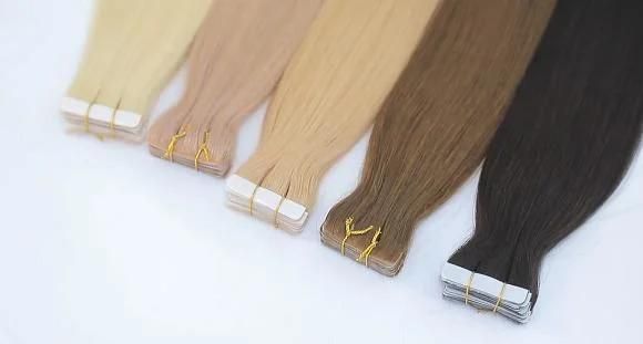Blond Virgin Human Double Drawn Cuticle Aligned Remy Russian Ombre Tape in Hair Extensions