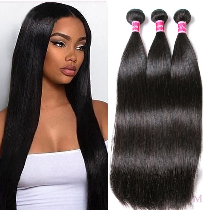 28inch Straight Natural Color Hair Bundles Brazilian Hair Bundles Remy Human Hair Extensions 1 Bundle Deals Weave Double Weft Weave