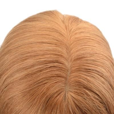 Custom Ladies Wig PU and Lace Base Real Human Hair Silk Top Hairpiece