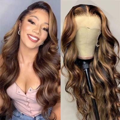 Highlight Honey Blonde Body Wave Lace Front Wigs High Density Wig