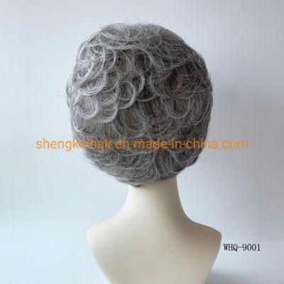 Wholesale Popular Premium Quality Full Handtied Futura Synthetic Hair Grey Hair Women Wig