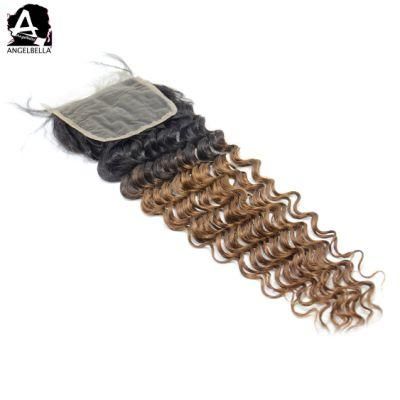 Angelbella Virgin Mink Brazilian Hair Closures Deep Wave 100% Human Hair Lace Closure