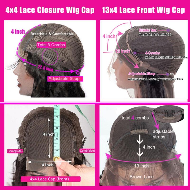 Loose Wave Lace Front 4X4 Wigs with Closure Brazilian Remy Hair Pre Plucked Loose Wave Hair Wig 30 Inch 13X4 Lace Front Human Hair Wig 26 Inch