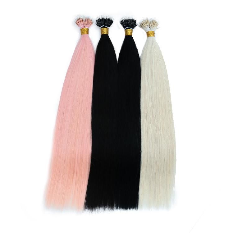 10A Grade Straight Nano Ring Tip Brazilian 100% Virgin Human Hair Weft
