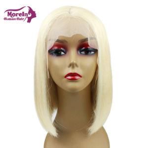 #613 Brazilian Lace Front Wig Straight Blonde Bob Human Hair Wigs with Baby Hair