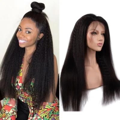 13X4 Lace Front Wigs Kinky Straight Hair Pre Plucked Virgin Human Yaki Hair Wigs Sale