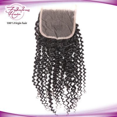 100% Human Virgin Hair 4*4 Lace Closure Kinky Curly Wave