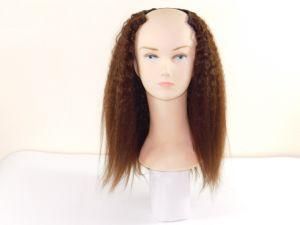 Dark Brown Peruvian Kinky Straight Human Hair U Part Wig