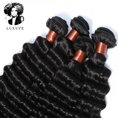 Luxuve Mellow Wave Virgin Hair Mink Raw Virgin Hair Bundles Free Sample Hair Bundles Deep Wave Bundle Natural Color