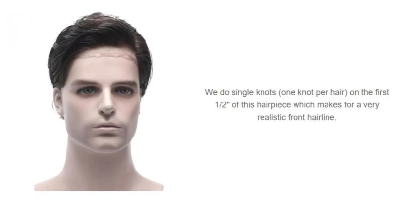 Medium-Light Full French Lace Human Hair Toupee for Men