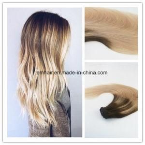 Balayage Color #4#18 High Quality Best Selling Fashion Color Virgin Remy Hair Straight Human Hair Clip in Hair Extension