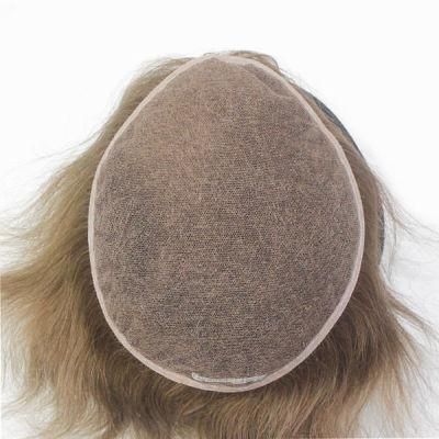 French Lace with Ribbon Around Custom Made Men&prime;s Toupee
