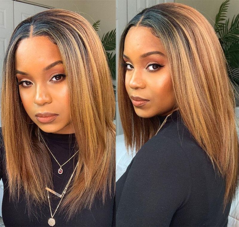 Straight Hair Brazilian Human Hair Wig Lace Front Ombre for Woman Brazilian Human Hair Wigs Natural Wave