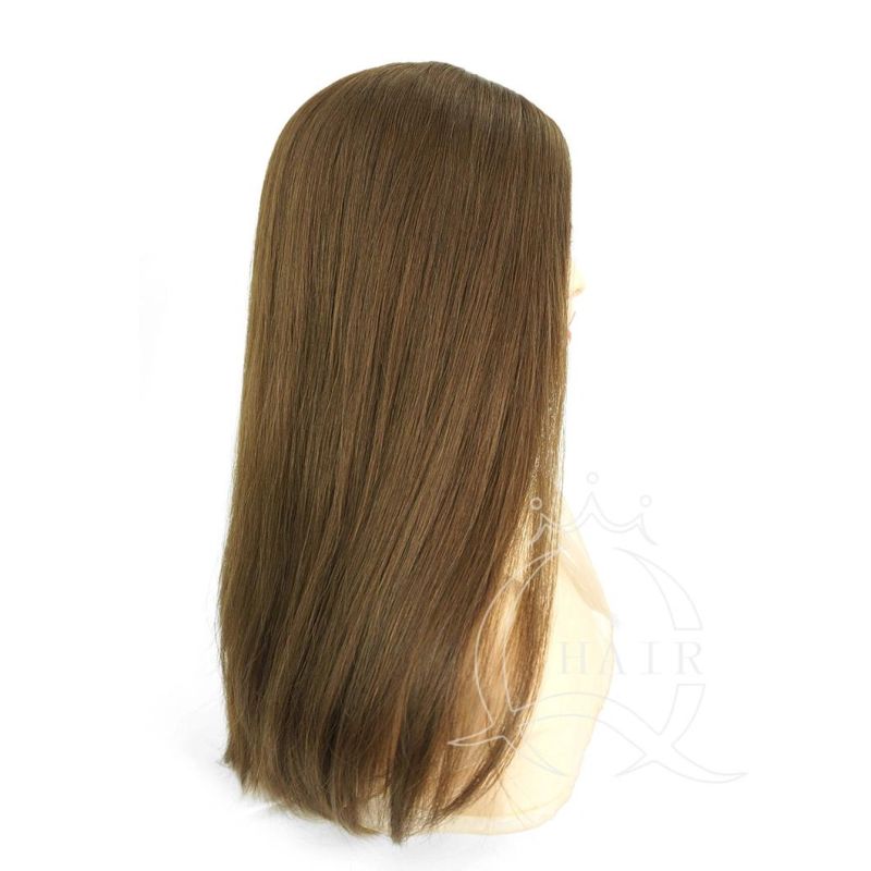 Brown Hair Wig Long Human Hair Remy Hair Wig Custom by Client Wig Factory Silk Top Jewish Wig Skin Top Wig Kosher Wigs Sheitel Perruque for Lady Women Wig