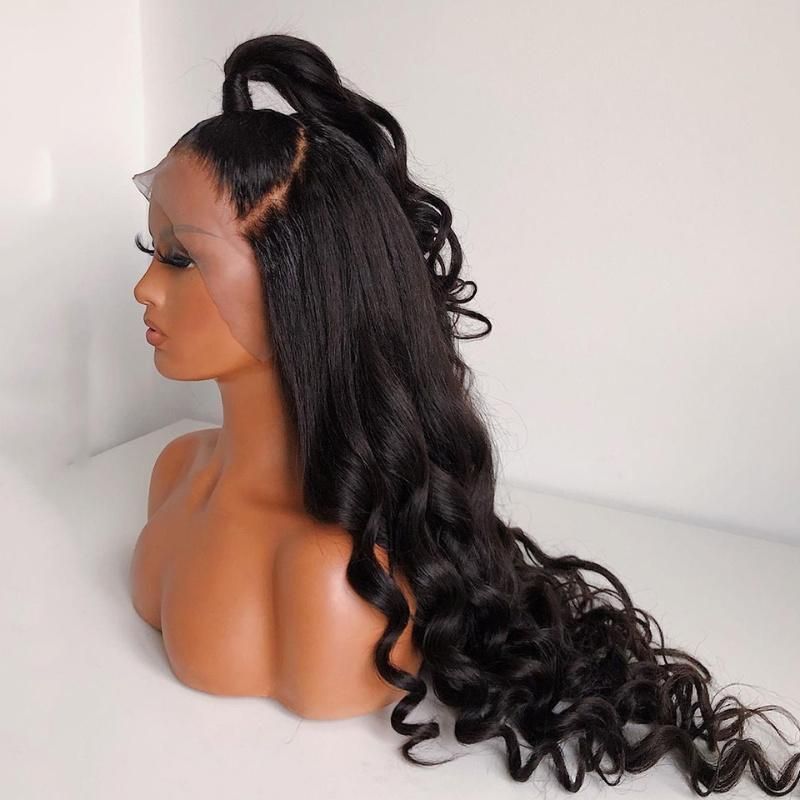 Long Body Wave Fashion Beautiful Synthetic Fiber Wig Natural Black Hair Wig