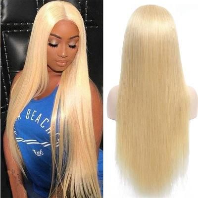 Wholesale 100% Brazilian Human Fashion and Charming Golden Yellow Hair Lace Front Wigs