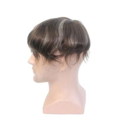 French Lace with Poly Costing Fashion Highlight Color Men&prime;s Non-Surgical Hair Replacement Systems