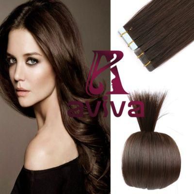 Double Weft 100% Remy Tape in Human Hair Extensions 2# 16 Inch Brazilian Straight 20PCS for Women Beautry Tape in Hair Extension